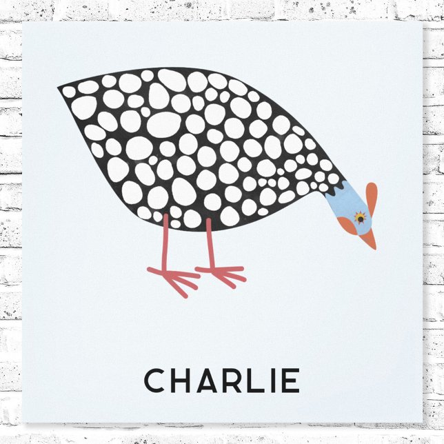Guineas Fowl Bird Personlig Canvastryck (Personalized Guinea Fowl fun canvas wall art)