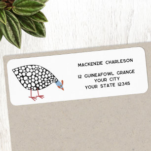 Guineas Fowl Bird Returadress Etikett