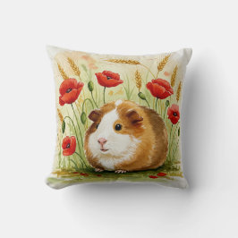 Guineas Gris Cavia Cavy Flowers Pillow Kudde