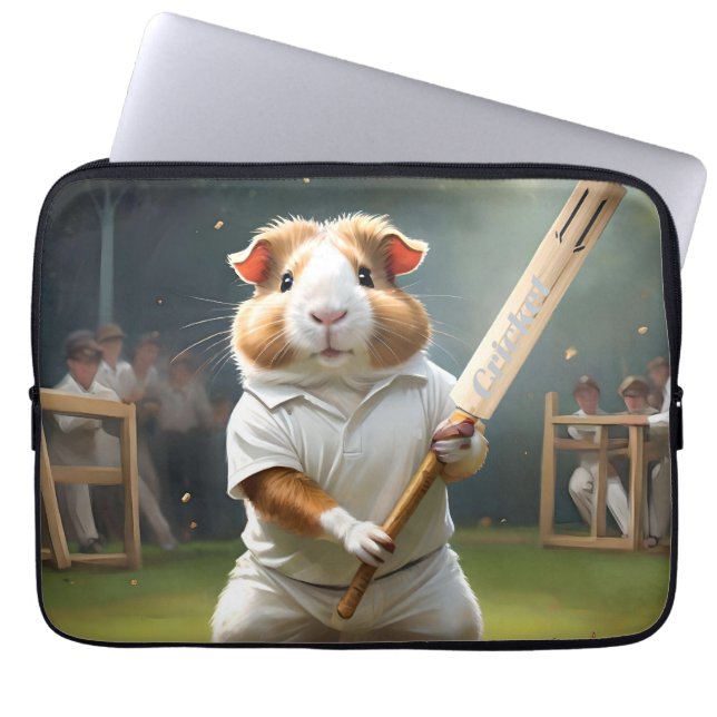 Guineas Gris Cricketer: Kastad i Whites, Laptop Fodral (Framsidan)