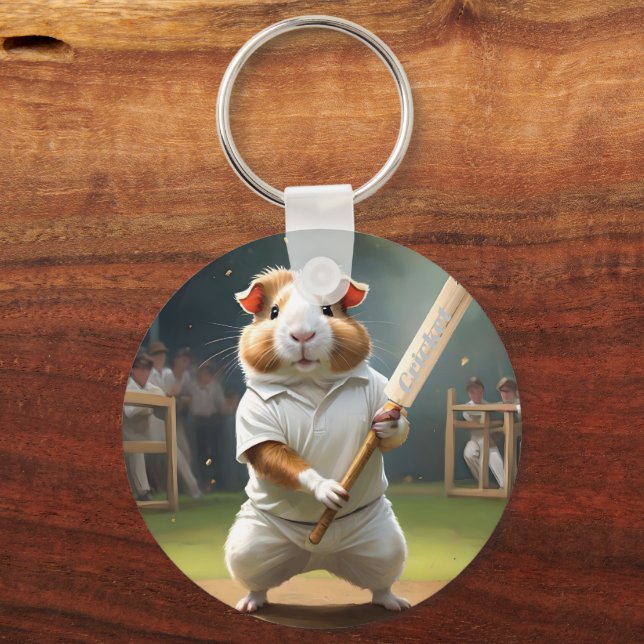 Guineas Gris Cricketer: Kastad i Whites, Nyckelring (Framsida)
