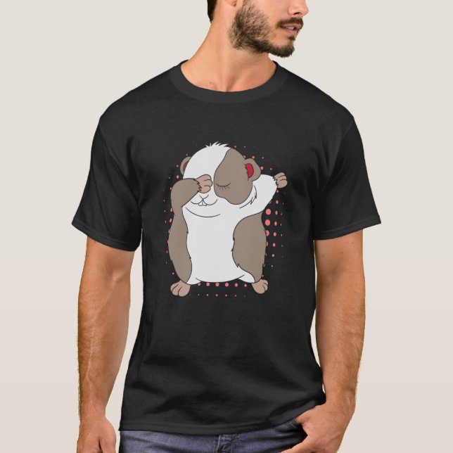 Guineas Gris Cute Dabbing Hårig Little Animal Guin T Shirt (Framsida)