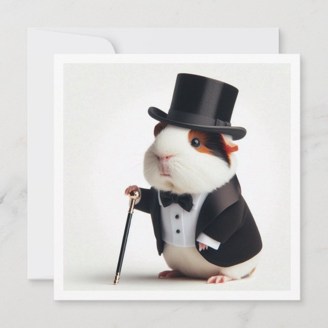 Guineas gris födelsedag, Guinea gris studenten Inbjudningar (Framsida)