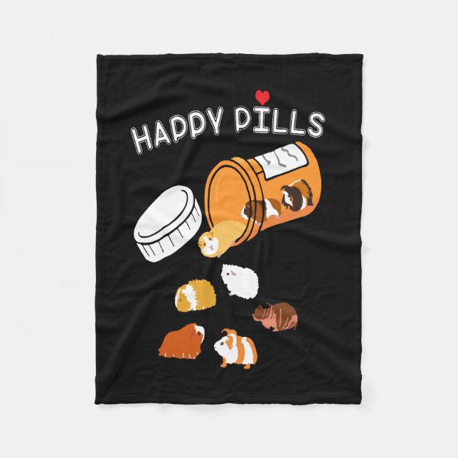 Guineas Gris-gåva| Lycklig Pilles Guinea Gris Fleecefilt (Framsidan)