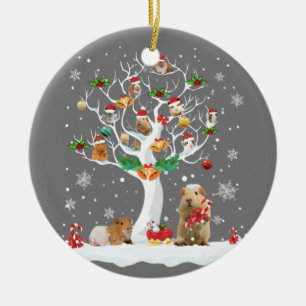 Guineas Gris-jul på Winter Träd Goat Älskare Paj Julgransprydnad Keramik
