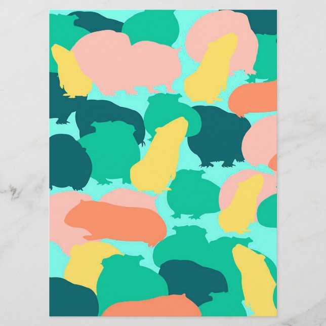 Guineas Gris Mönster Färg Funny Pet Gift Ideas Meny (Framsida)