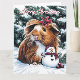 Guineas Gris och Snögubbe jul Kort