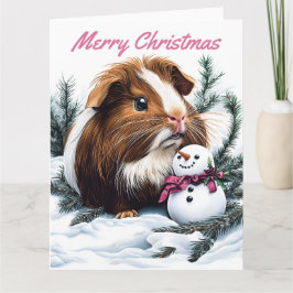 Guineas Gris och Snögubbe jul Kort