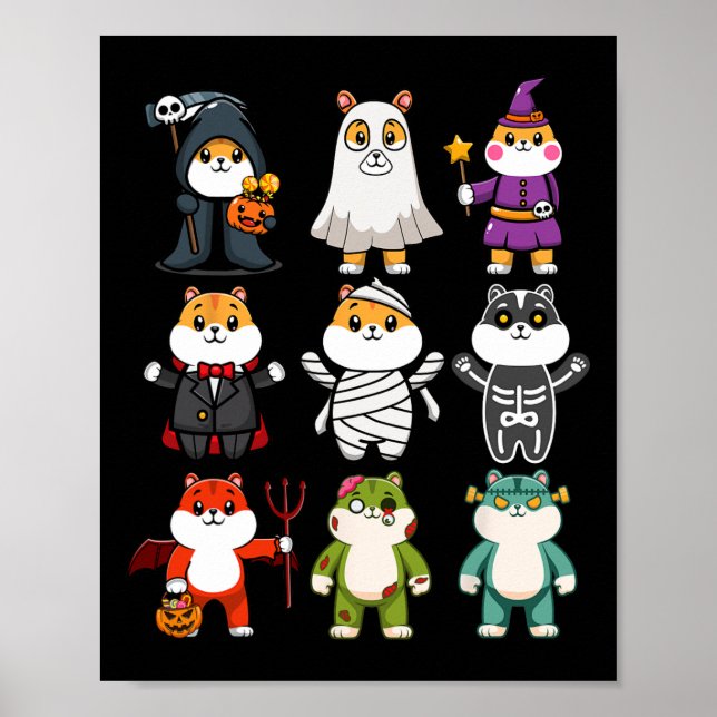 Guineas Gris Spooky Ghost Horror Pumpkin Guinea Gr Poster (Framsidan)