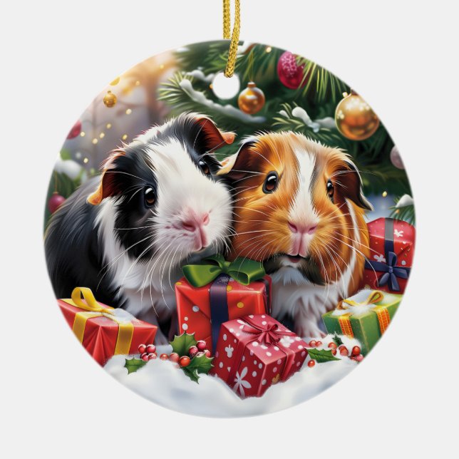 Guineas Grisar jul Julgransprydnad Keramik (Framsidan)