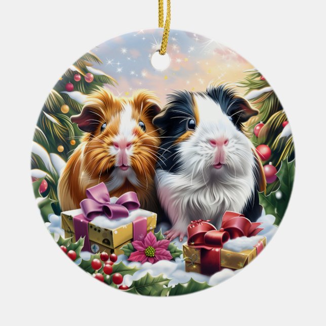 Guineas Grisar jul Julgransprydnad Keramik (Framsidan)