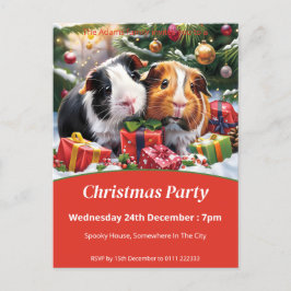 Guineas Grisar-jul Party Inbjudan Vykort