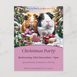 Guineas Grisar-jul Party Inbjudan Vykort