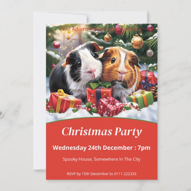 Guineas Grisar-jul Party Inbjudningar (Framsida)