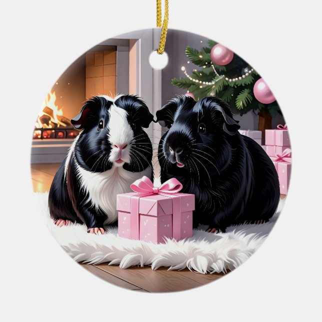 Guineas Grisar och gåvans jul Julgransprydnad Keramik (Framsidan)