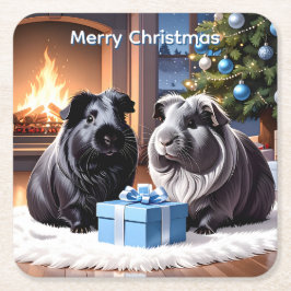 Guineas Grisar och gåvans jul Underlägg Papper Kvadrat