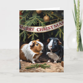 Guineas Grisar och Julgran jul Kort