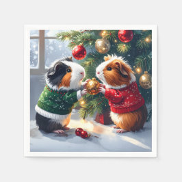 Guineas Grisar och Julgran jul Pappersservett