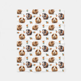 Guineas Grisar och Orange Flowers Fleecefilt