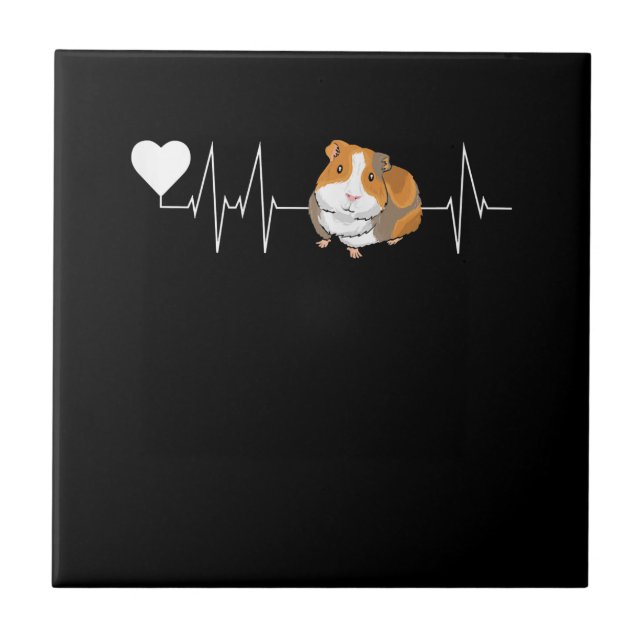 Guineas Heartslag Cute Cavy Gift Kakelplatta (Framsidan)