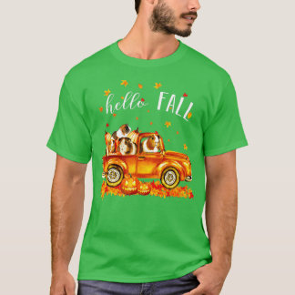 Guineas Hej Fall Guineas i Car Pumpkin Lycklig Hal T Shirt