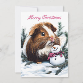 Guineas julanteckningskort för Gris och Snögubbe Anteckningskort