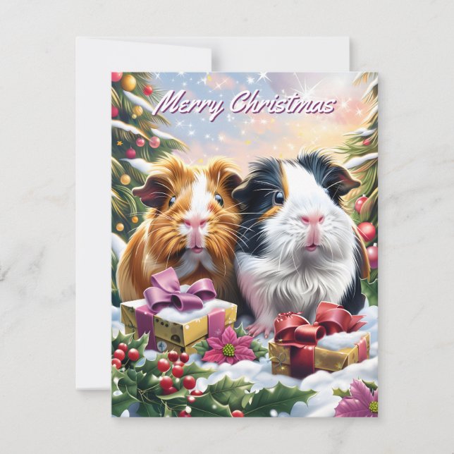 Guineas julanteckningskort för Grisar Anteckningskort (Framsida)