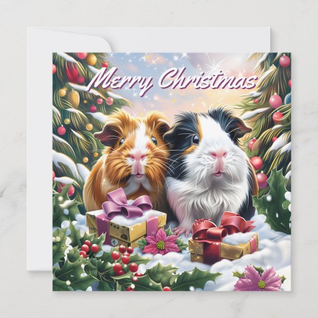 Guineas julanteckningskort för Grisar Anteckningskort (Framsida)