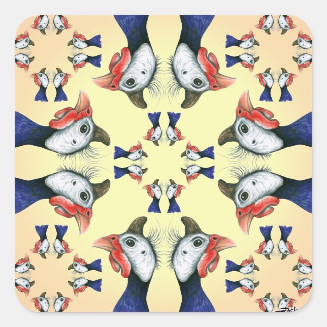 Guineas överallt! fyrkantigt klistermärke (Framsida)