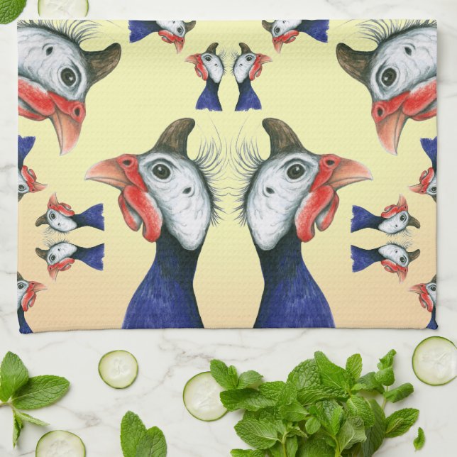 Guineas överallt! kökshandduk (Vikta)