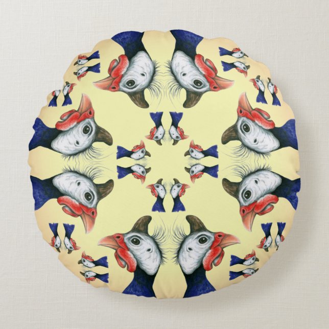 Guineas överallt! rund kudde (Framsidan)