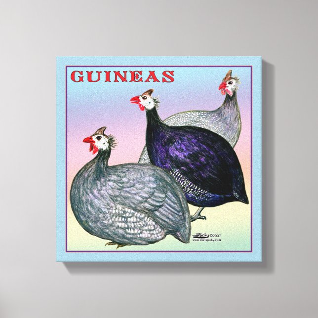 Guineas Three Fowl Canvastryck (Framsida)