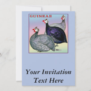 Guineas Three Fowl Inbjudningar