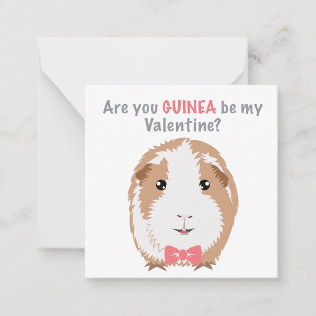 Guineas Valentines-kort för Gris Anteckningskort (Framsida)