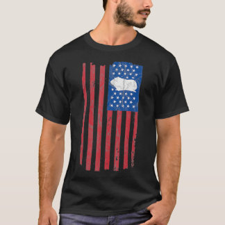 Guineas Vintage Amerikanska Flagga Retro Pet Roden T Shirt