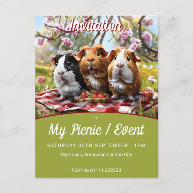 Guineas vykort för Picnic-/evenemangsinbjudan till (Framsida)