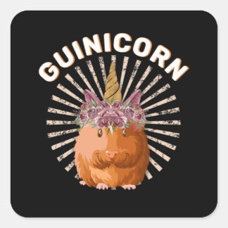 Guinicorn Guinea Gris Unicorn Fyrkantigt Klistermärke