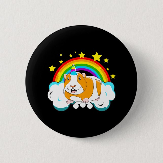 Guinicorn Guinea Gris Unicorn Rainbow Knapp (Framsida)