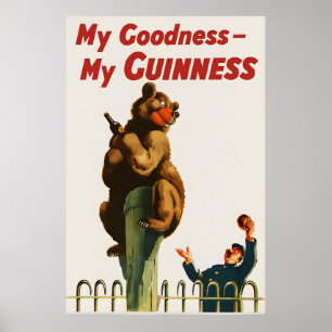 Guinness Björn Affisch Print  John Gilroy Vintage