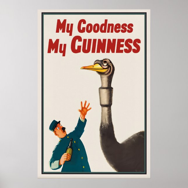 Guinness Strutsaffisch tryck  John Gilroy Vintage (Framsidan)