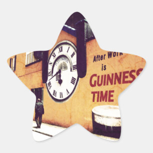 Guinness-tid Stjärnformat Klistermärke
