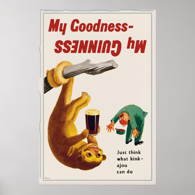 Guinness Tröghet Postertryck John Gilroy Vintage Poster (Framsidan)