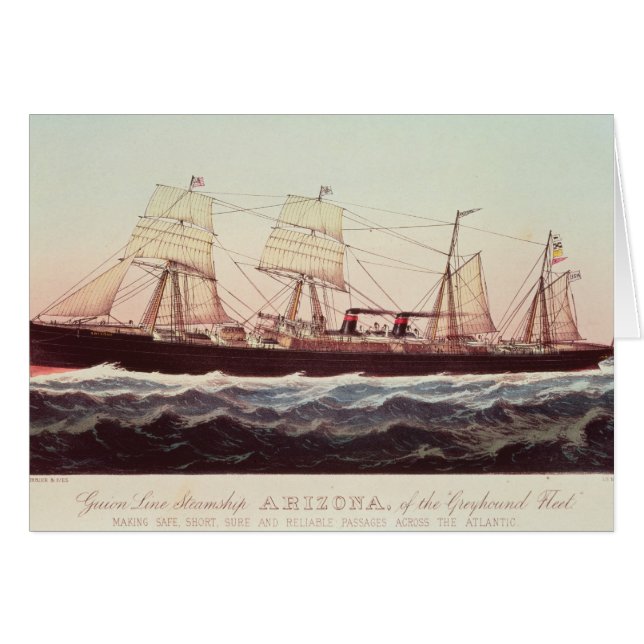 Guion fodrar steamshipen Arizona Hälsningskort (Framsidan Horizontal)