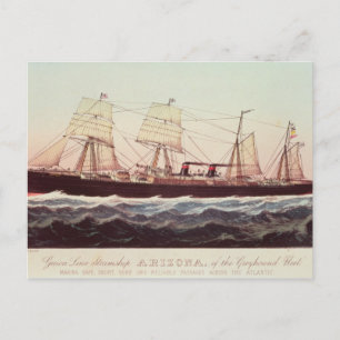Guion Line Steamship Arizona Vykort