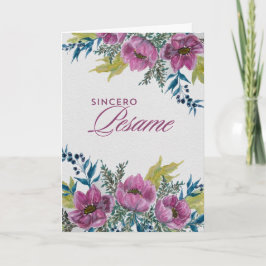 Guirnalda de Anémonas Rosas Tarjeta de Condolencia Kort