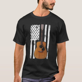 Guitar 4:e juli-gåva amerikanska Flagga USA - Coun T Shirt