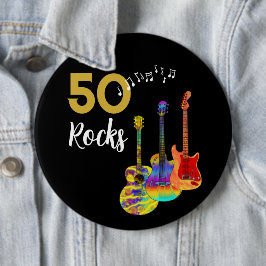 Guitar 50 Sten 50:e födelsedagsfesten Knapp