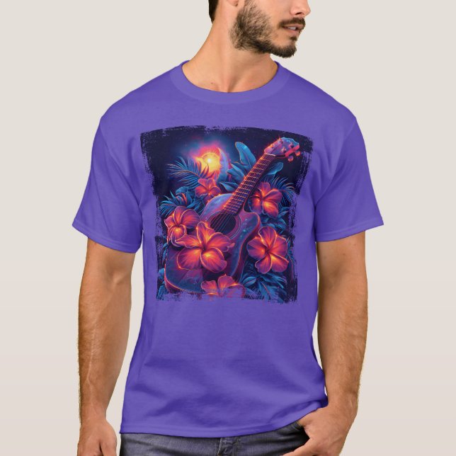 Guitar 80s Look friend T Shirt (Framsida)