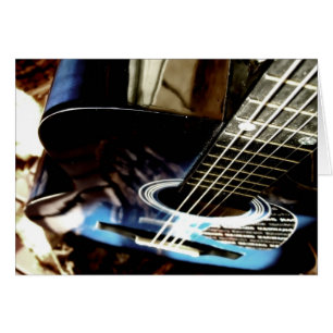 Guitar Acoustic Blues Card Hälsningskort