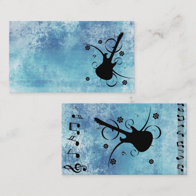 Guitar-Affärskort Visitkort (Fram/baksida)